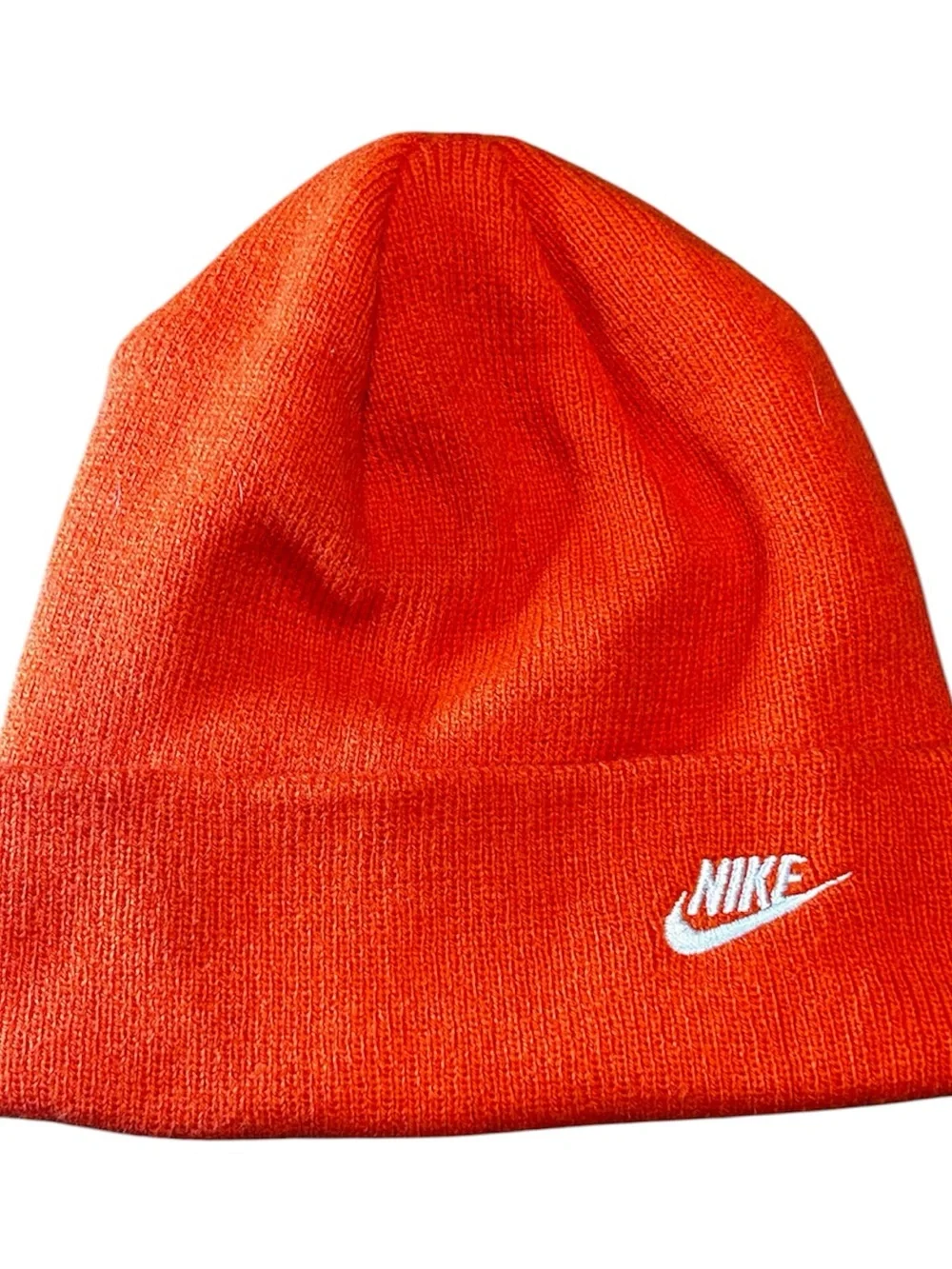 Nike Youth Orange Knit Beanie Hat Unisex Fits Kids & Adults